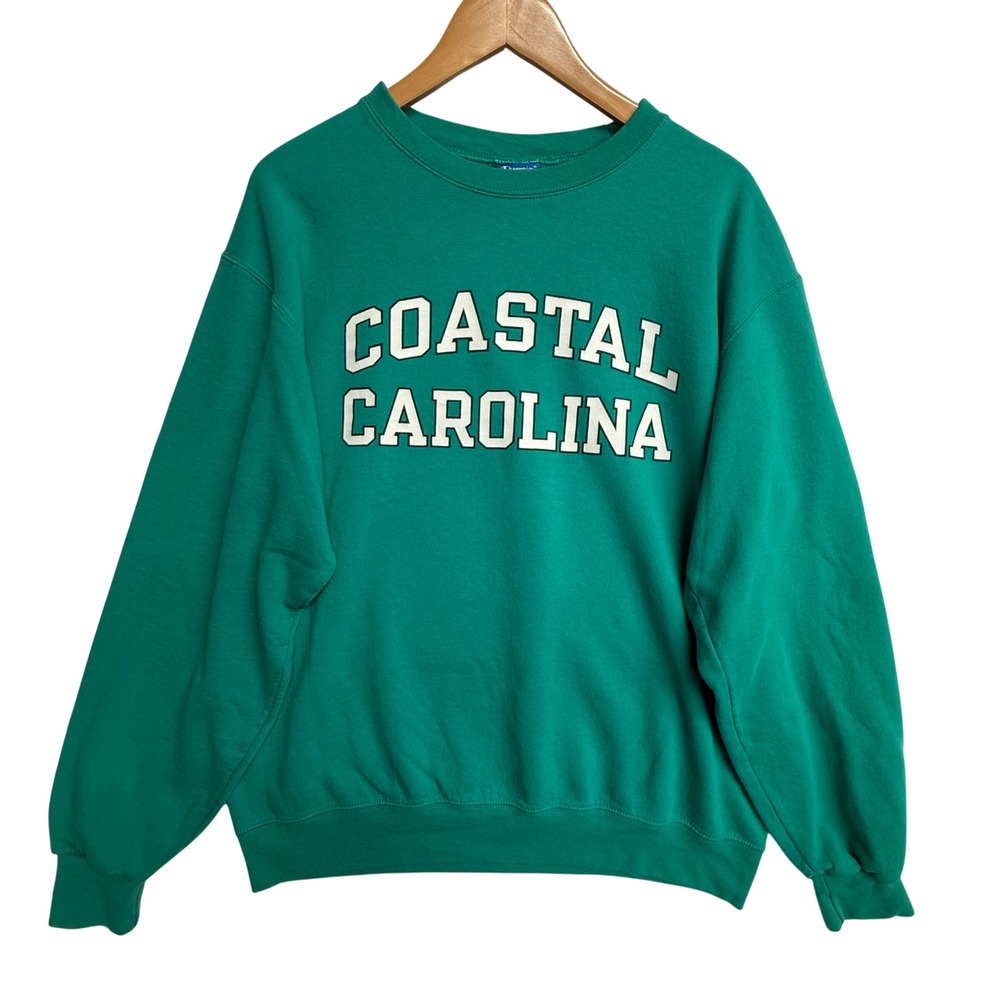 Champion Coastal Carolina Chanticleers Crewneck Sweatshirt Green Adult L 23x27